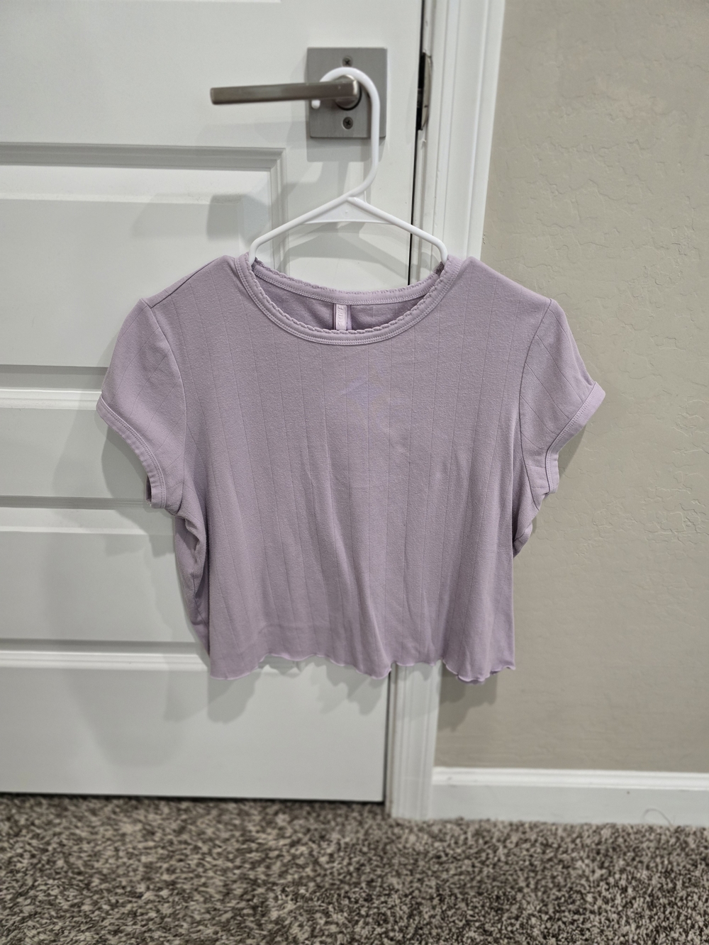SKIMS Lilac Ribbed Crop Top